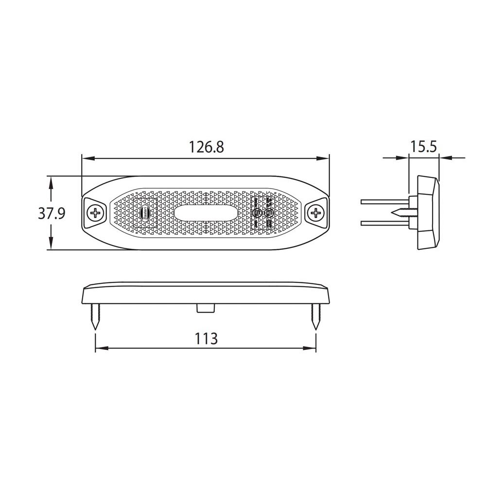 Dasteri LED Positionsleuchte Wei&szlig; 10-30V