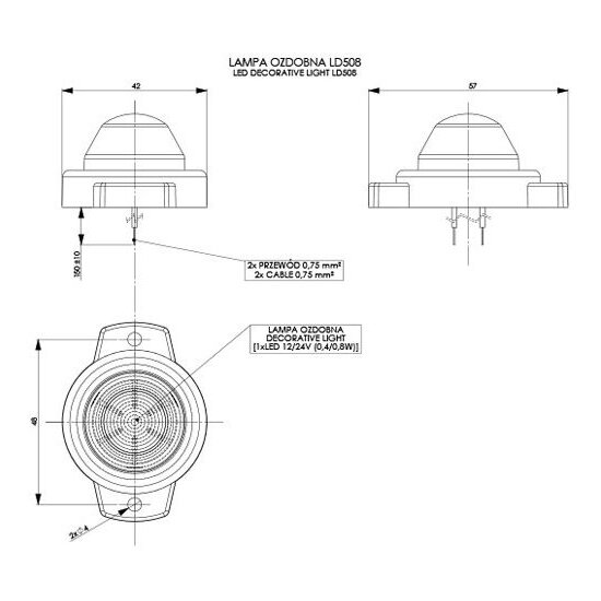 Horpol LED Postionsleuchte Orange Rund LD-508