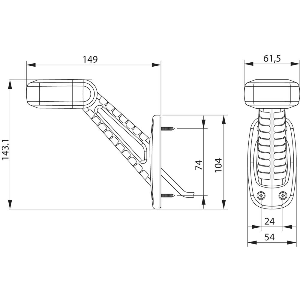 Dasteri LED-Begrenzungsleuchte 3-Funktionen 10-33V