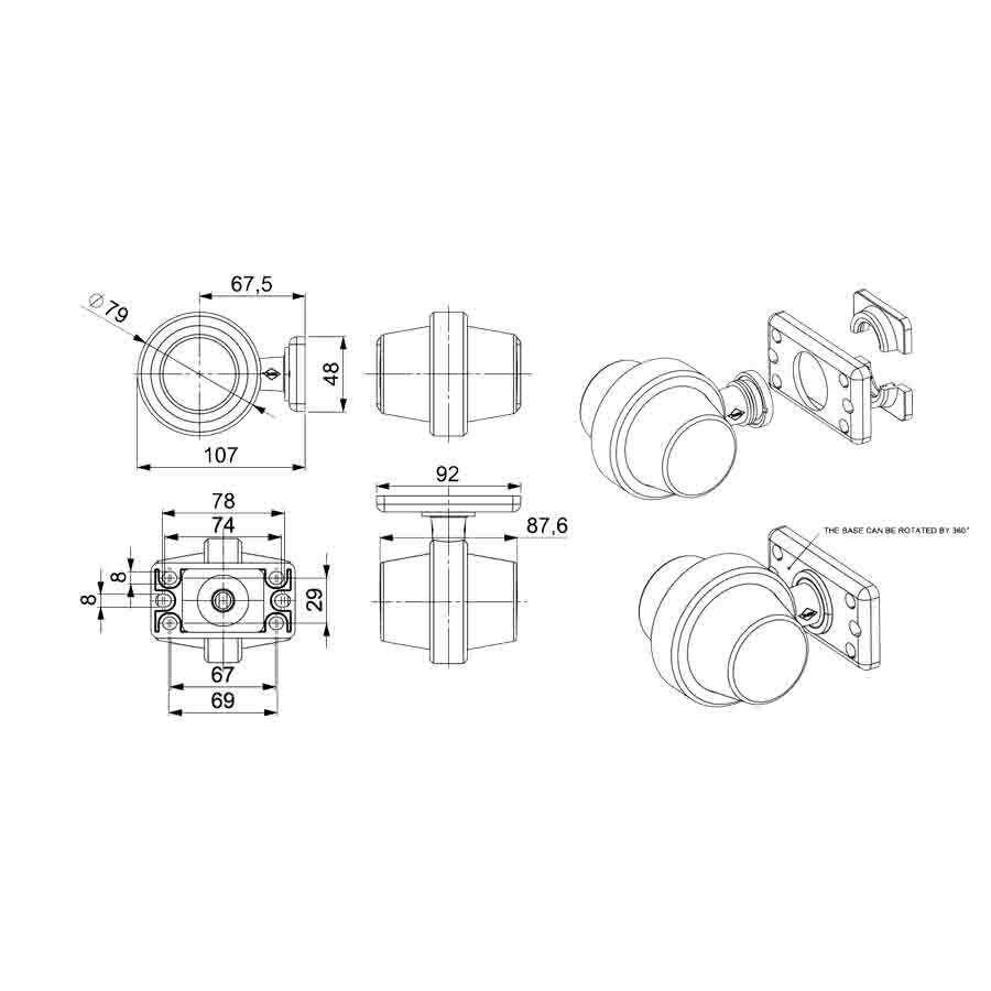 Horpol dänisch LED Begrenzungsleuchte Blinker + 5m Kabel