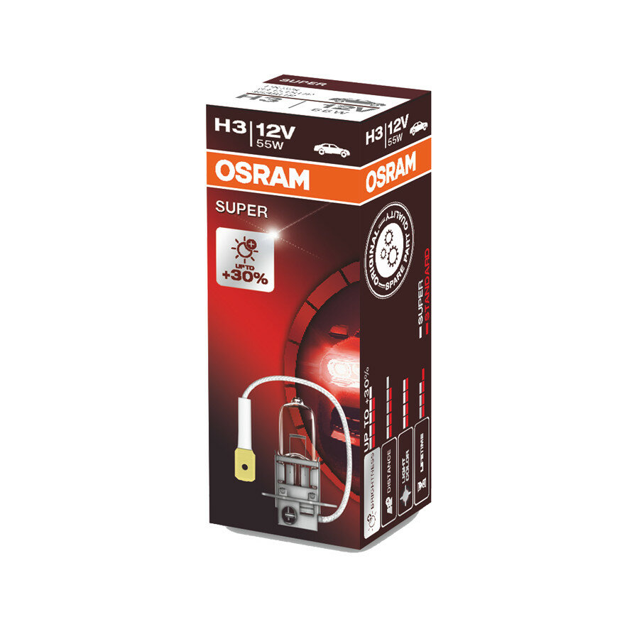 Osram H3 Halogen lampe 12V 55W Super PK22s Osram H3 Halogen lampe 12V 55W Super PK22s
