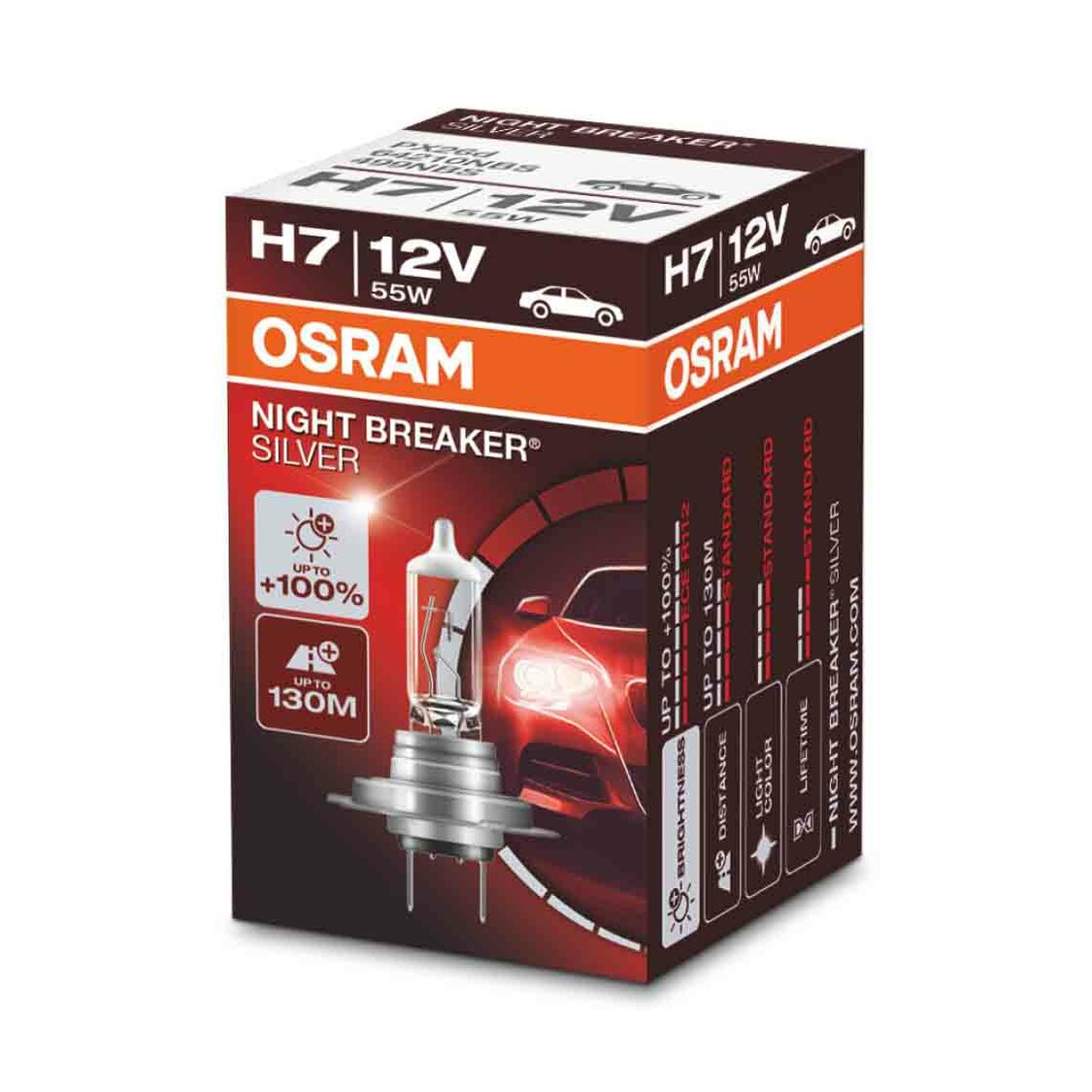 Osram H7 Halogen Birne 12V 55W PX26d Night Breaker Silver