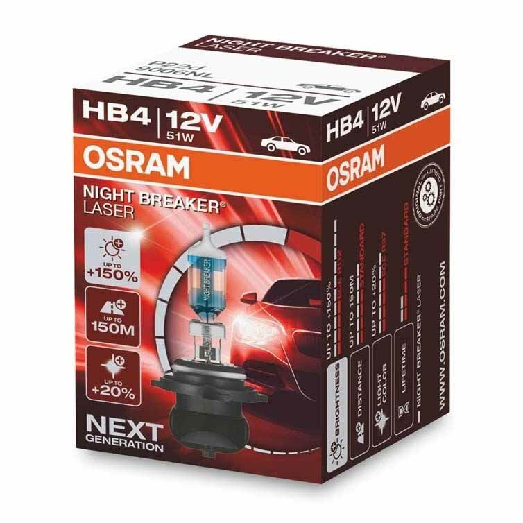 Osram HB4 Halogen Birne 12V 51W P22d Night Breaker Laser Osram HB4 Halogen Birne 12V 51W P22d Night Breaker Laser