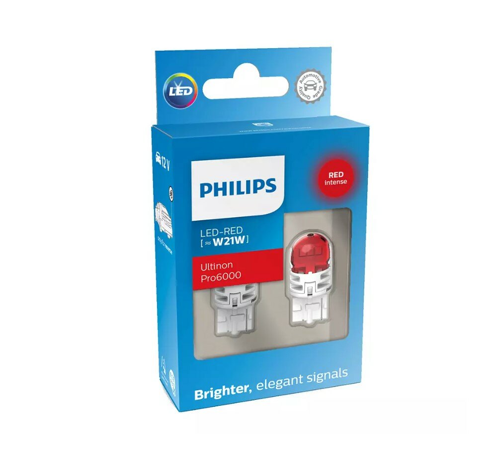 Philips W21W LED Retrofit Rot 12V 2 Stück Philips W21W LED Retrofit Rot 12V 2 Stück