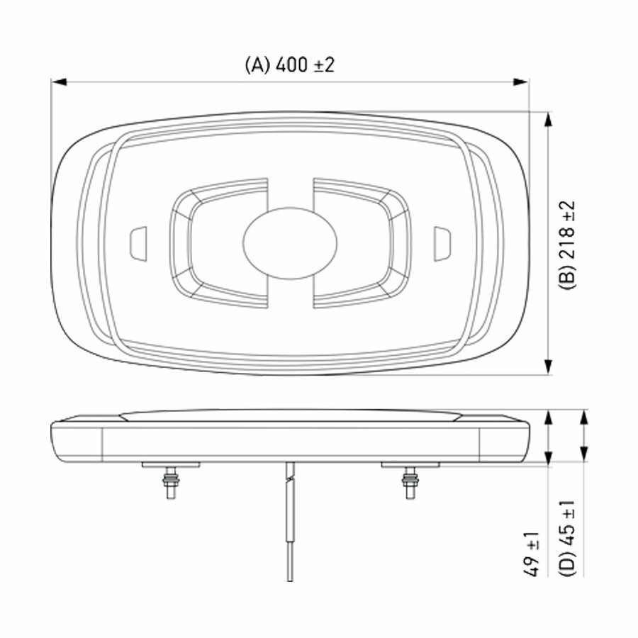 Hella LED Mini Warnbalk 40cm + 50cm Kabel orange | 2RL 014 565-211