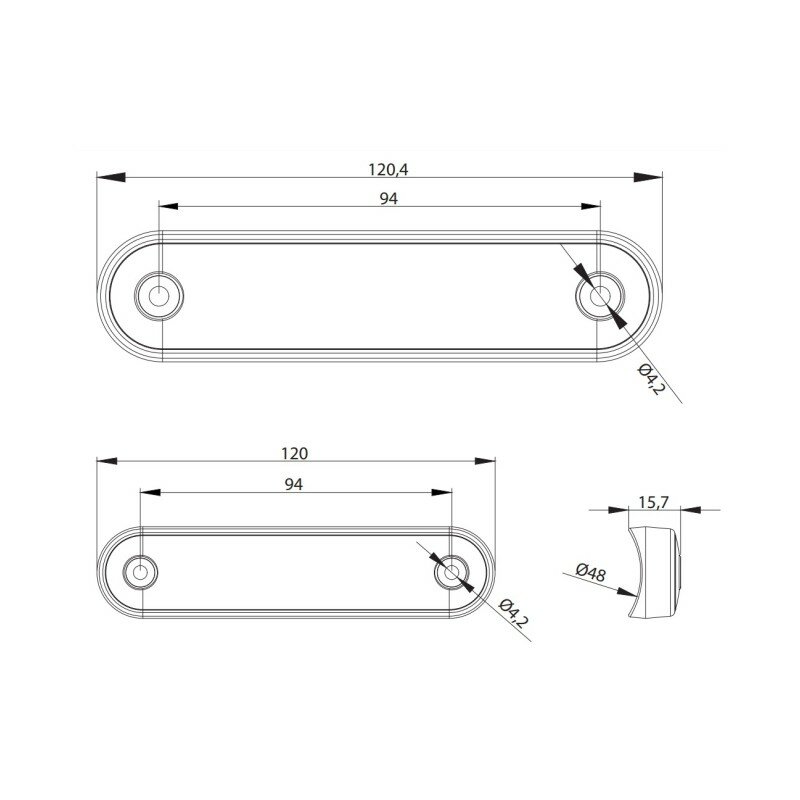 Fristom FT-073 C LED Positionsleuchte Rot Lang