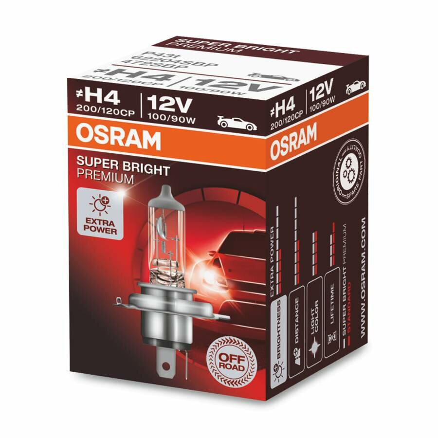 Osram H4 Halogen Birne 12V Super Bright Premium P43t Osram H4 Halogen Birne 12V Super Bright Premium P43t