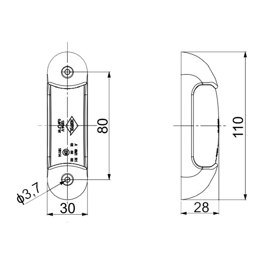 Horpol LED Postionsleuchte 12-24V 2-Funktionen + 0,5m Kabel