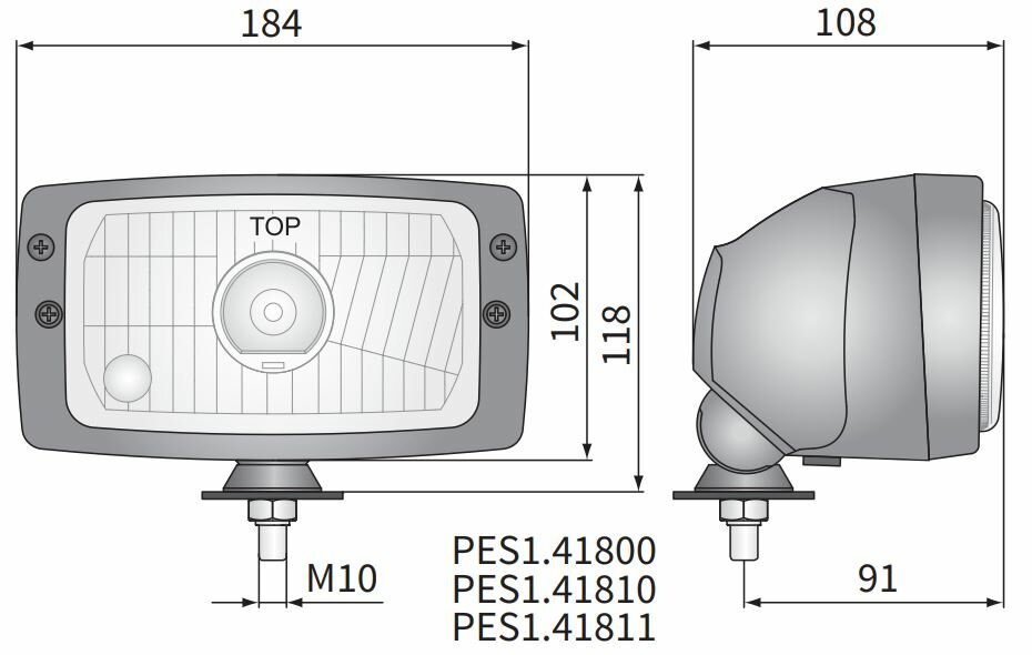 Wesem Hauptscheinwerfer H4 184x102x108 Plastik Gehäuse