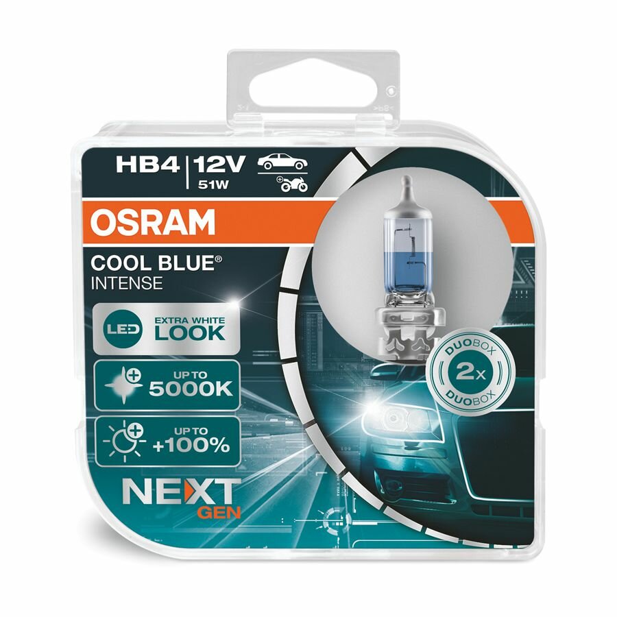 Osram HB4 12V 51W P22d Cool Blue Intense (NEXT GEN) 2 Stück Osram HB4 12V 51W P22d Cool Blue Intense (NEXT GEN) 2 Stück