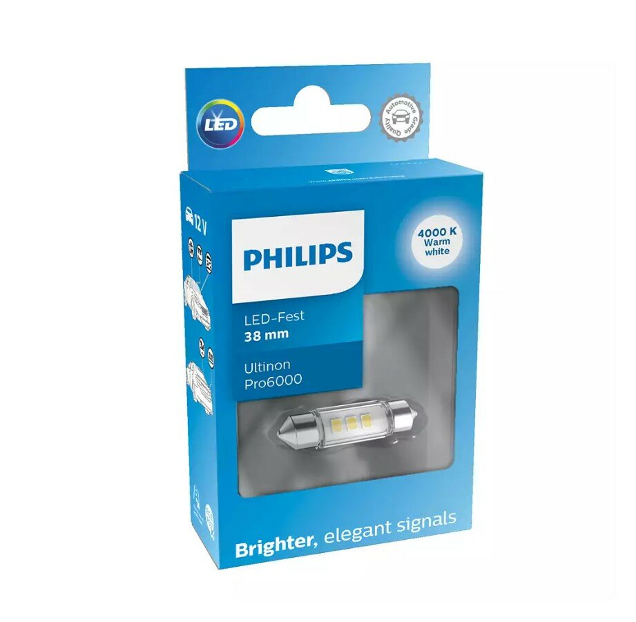 Philips SV8.5 Festoon 38mm Neutralweiß 4000K 12V Philips SV8.5 Festoon 38mm Neutralweiß 4000K 12V