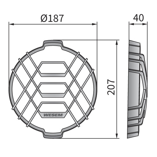 Wesem Scheinwerfergitter Für HO2 und HOS2 Scheinwerfer