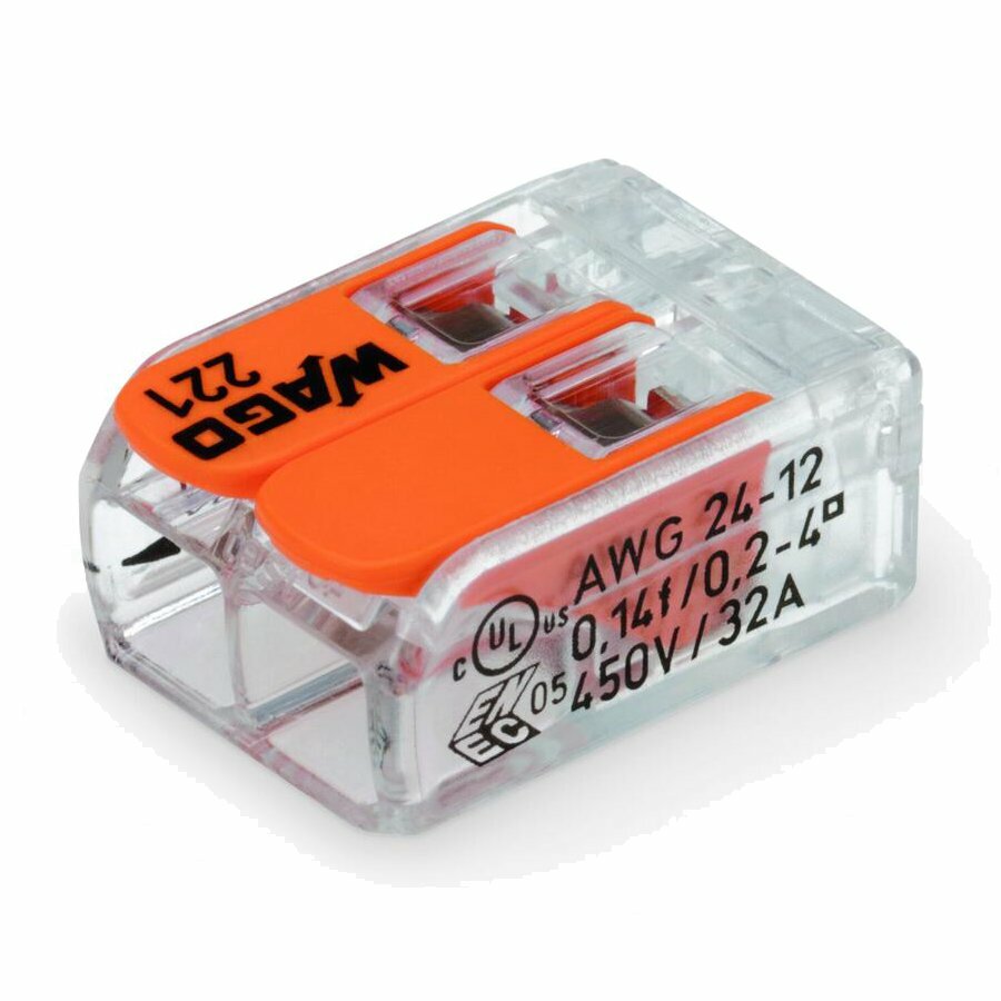 Wago 221-412 Anschlussklemme 2-fach 100 Stück Wago 221-412 Anschlussklemme 2-fach 100 Stück