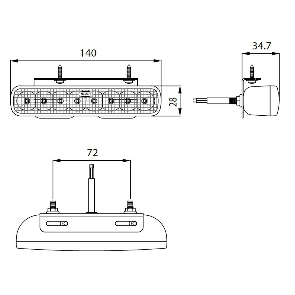 Dasteri LED Blitzer mit Montagehalterung Orange