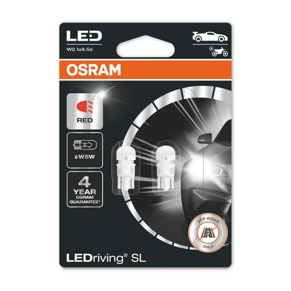 Osram W5W W2.1x9.5d LED Retrofit Rot Satz 12 volt | OFF-ROAD ONLY Osram W5W W2.1x9.5d LED Retrofit Rot Satz 12 volt | OFF-ROAD ONLY