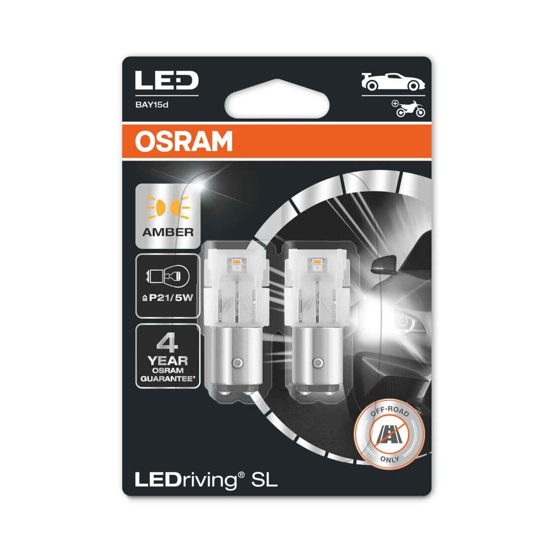Osram P21/5W LED Retrofit Orange 12V BAY15d 2 Stück | OFF-ROAD ONLY Osram P21/5W LED Retrofit Orange 12V BAY15d 2 Stück | OFF-ROAD ONLY