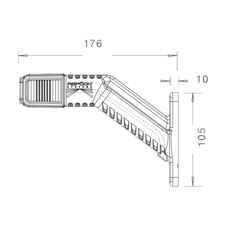 Aspöck LED Seitenleuchte Superpoint IV Schräg | Links