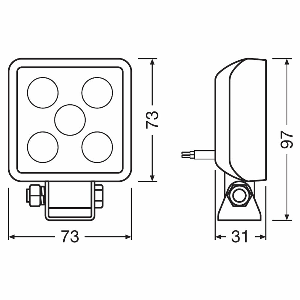 Osram Mini LED Arbeitsscheinwerfer Eckig VX70-WD 2 Stück