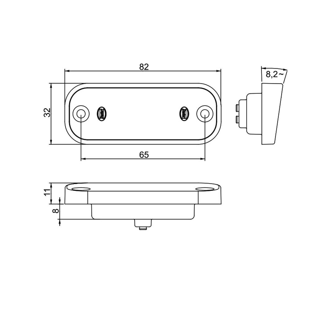 Dasteri LED-Kennzeichenleuchte 10-30V