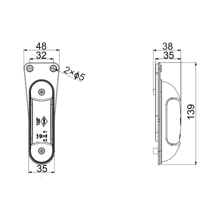 Horpol LED Postionsleuchte 12-24V 3-Funktionen + Halter LD 2167