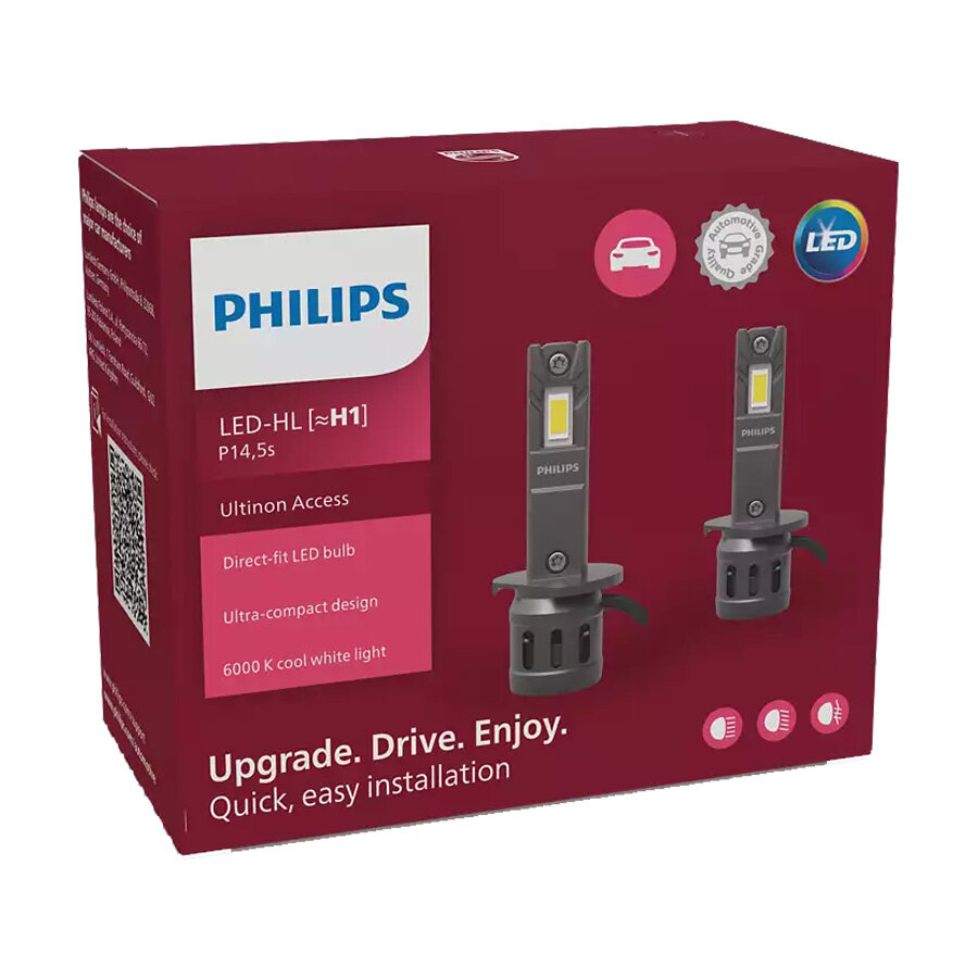 Philips H1 Access LED Hauptscheinwerfer-Set 13W P14.5s 12V Philips H1 Access LED Hauptscheinwerfer-Set 13W P14.5s 12V