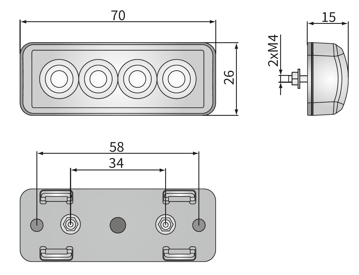 Wesem LED Umrissleuchte Orange | ESP2.60420