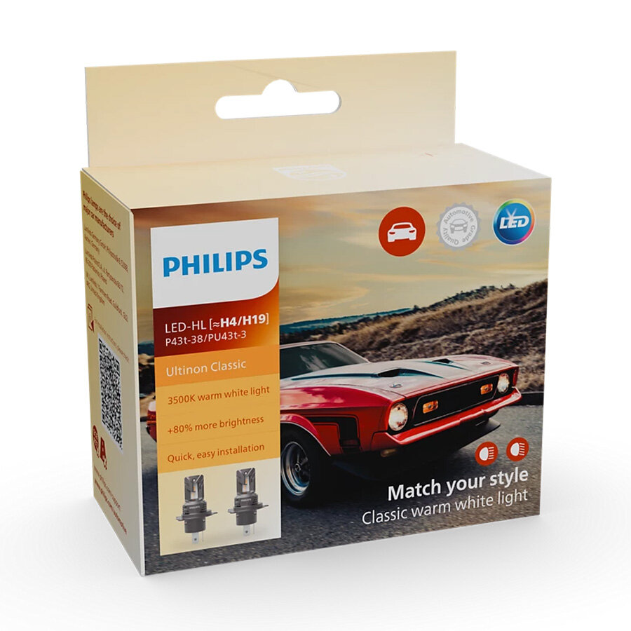 Philips H4/H19 Ultinon Classic LED-Scheinwerfer-Set