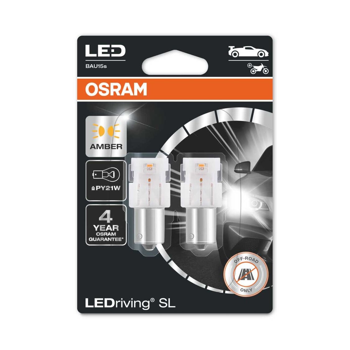 Osram PY21W LED Retrofit Orange 12V BAU15s 2 Stück | OFF-ROAD ONLY Osram PY21W LED Retrofit Orange 12V BAU15s 2 Stück | OFF-ROAD ONLY