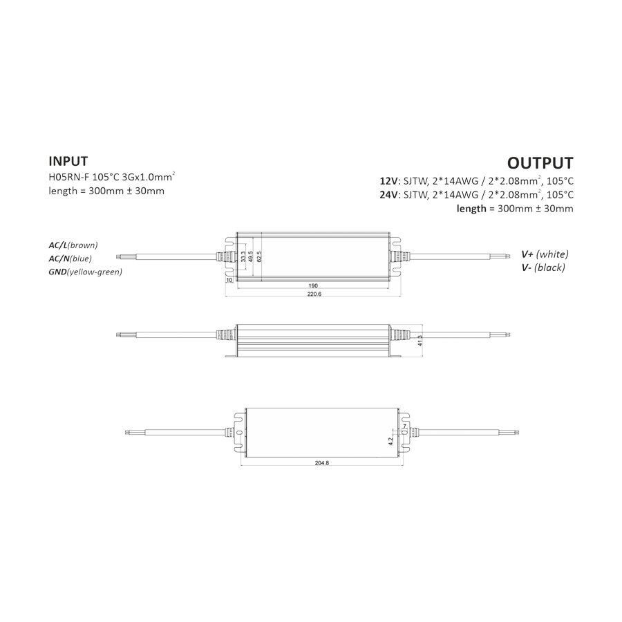 Wasserdichtes 24-Volt DC 240W LED-Netzteil