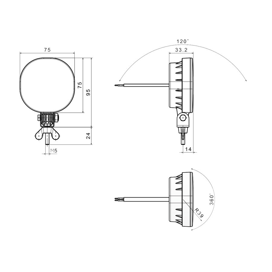 Fristom FT-400 LED Nebelschlussleuchte Kabel