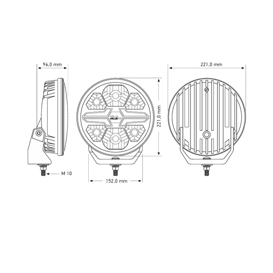Hella LED-Fernscheinwerfer Blade 9&quot; Chrom Wei&szlig;/Orange Positionslicht Ref. 50