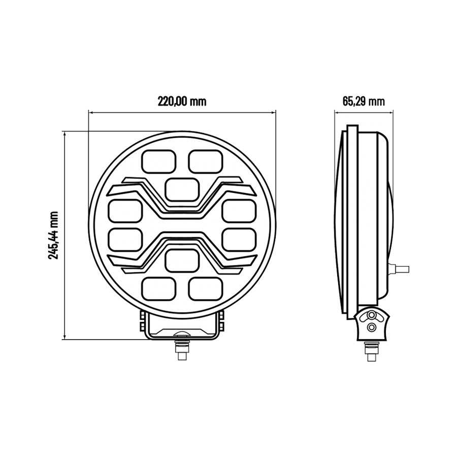 X-Spider Toxic LED-Strahler rund | Tagfahrlicht + LED-Blinker