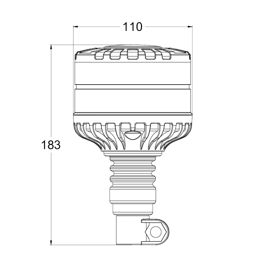 X-Spider LED Rundumleuchte Dunkle Optik | 2 Blitzmodi | Orange
