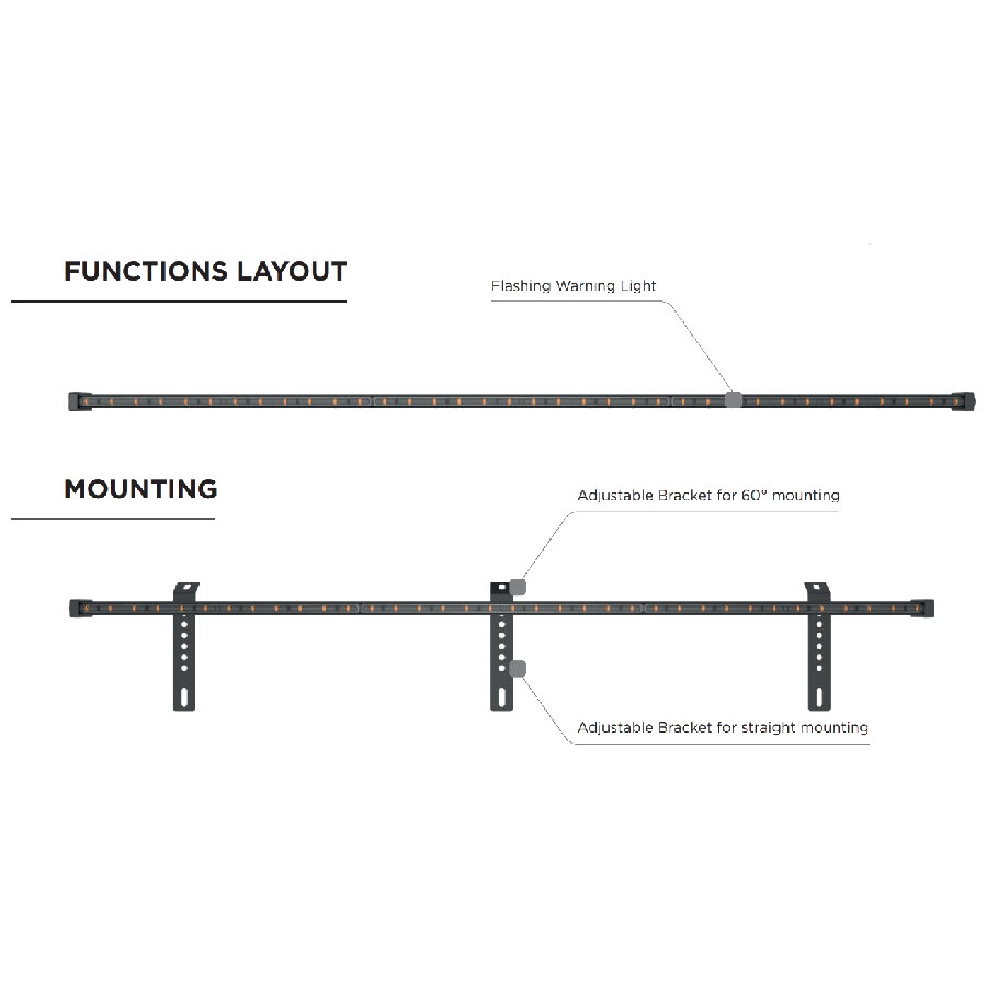 Dasteri LED Blitzbalken Ultra Slim Orange 93CM 12/24V