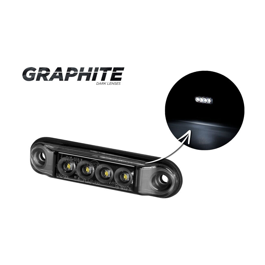 Horpol Slim LED Positionsleuchte Weiß 10-30V Dark-Look Horpol Slim LED Positionsleuchte Weiß 10-30V Dark-Look