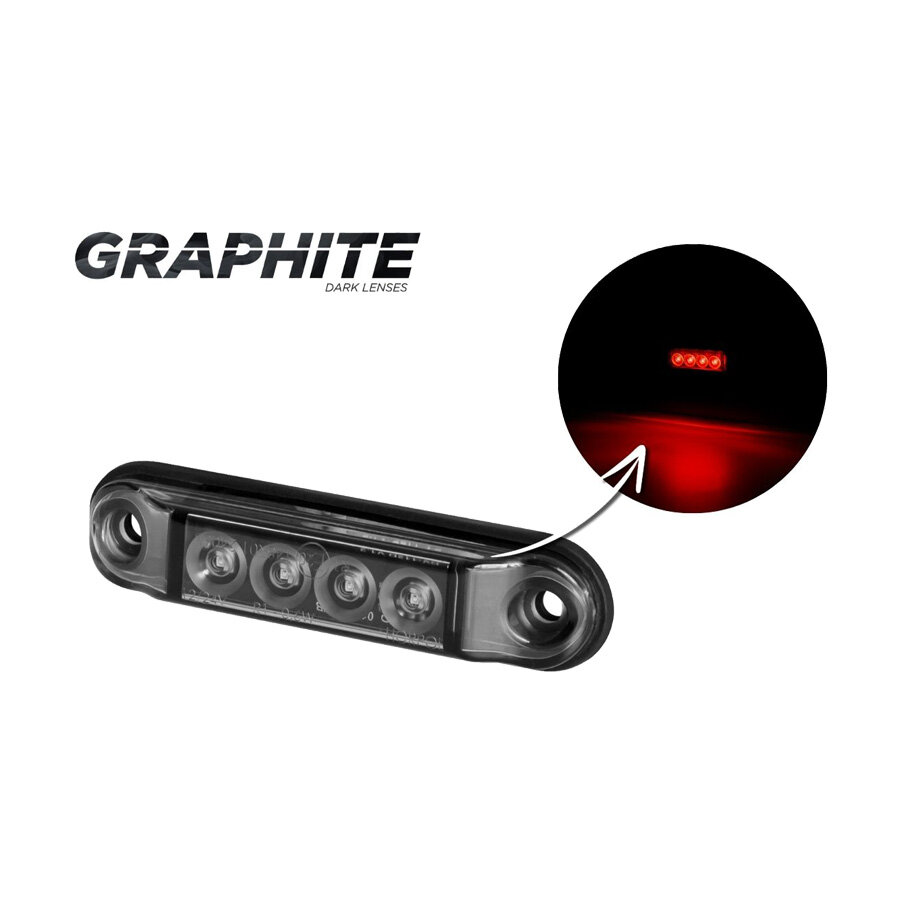 Horpol Slim LED Positionsleuchte Rot 10-30V Dark-Look Horpol Slim LED Positionsleuchte Rot 10-30V Dark-Look