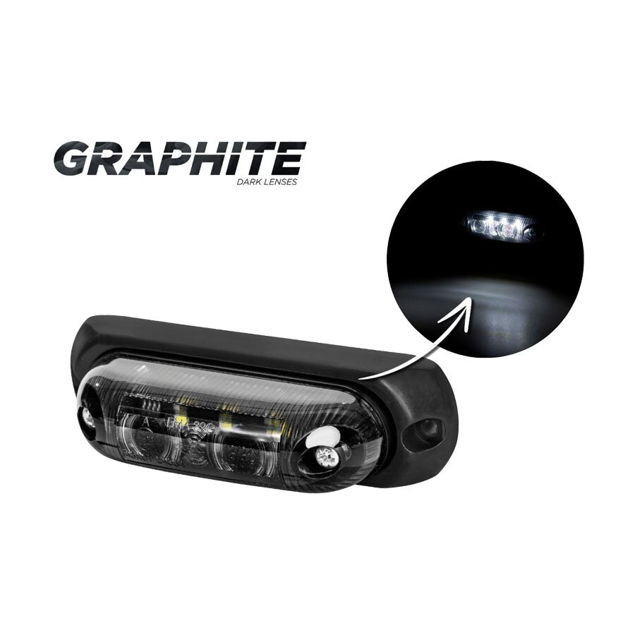 Horpol LED Positionsleuchte Wei&szlig; Oval LD-377 Dark-Look