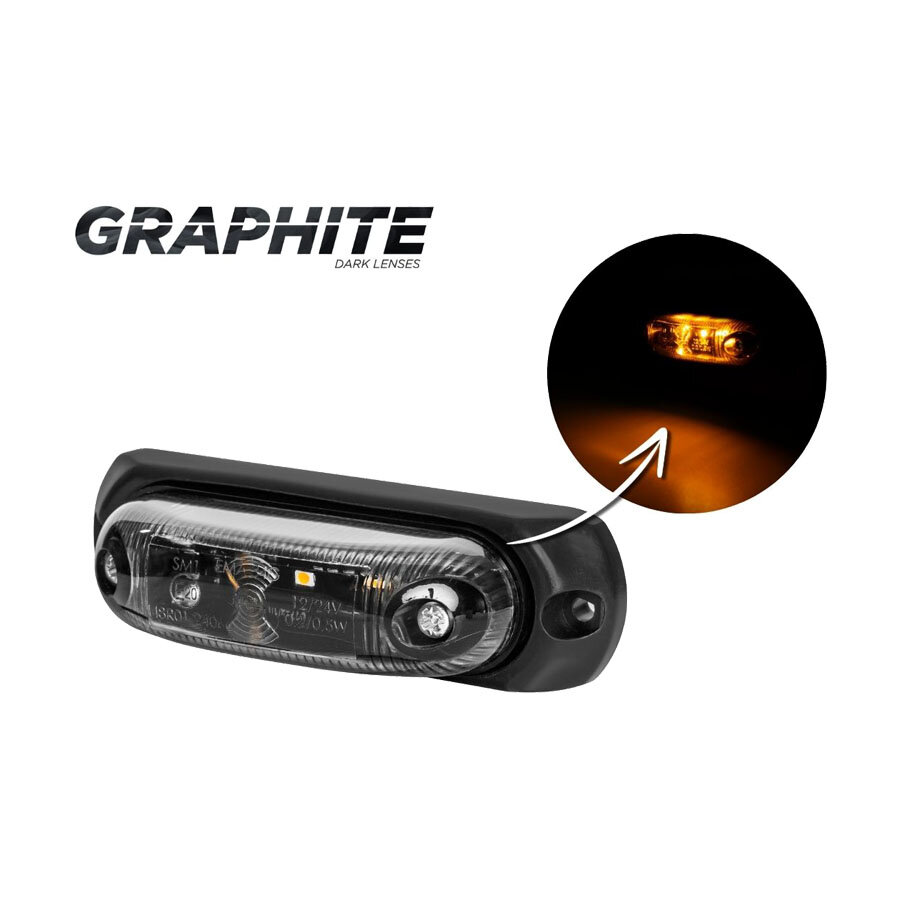 Horpol LED Positionsleuchte Orange Oval LD-378 Dark-Look