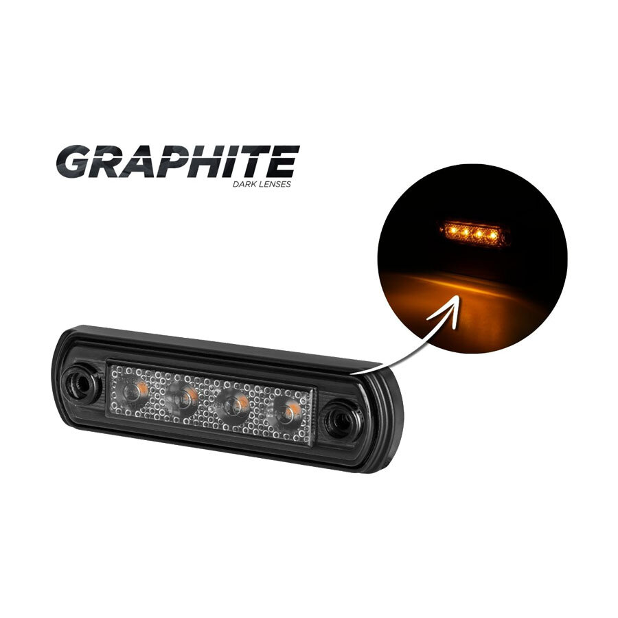 Horpol LED Postionsleuchte Orange Flache Montage 4 LEDS Dark-Look Horpol LED Postionsleuchte Orange Flache Montage 4 LEDS Dark-Look