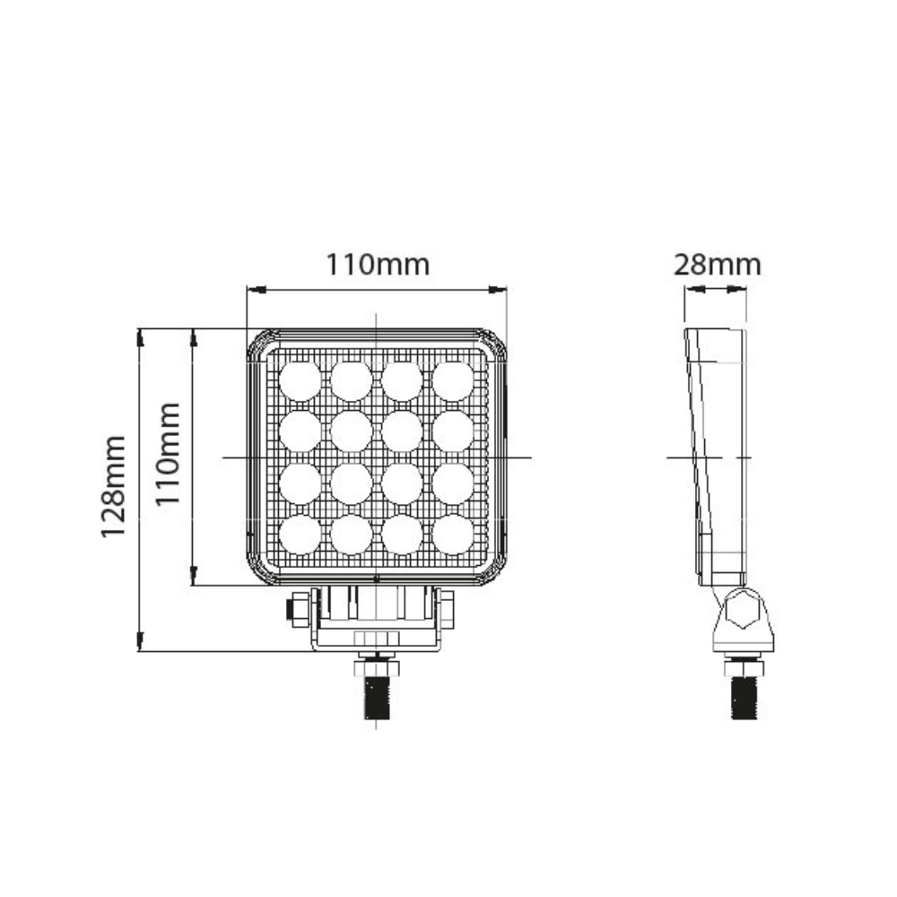 32W LED Arbeitsleuchte quadratisch 1920LM | Graphengehäuse