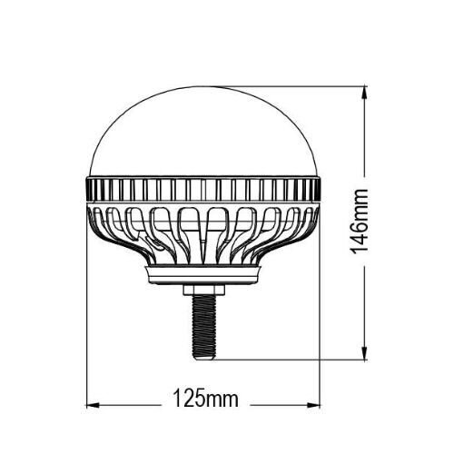 LED Rundumleuchte Orange 12-24V | M12 Bolz