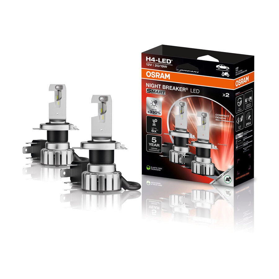 Osram Night Breaker LED Smart H4 ECE-zugelassenes Set | +330% Osram Night Breaker LED Smart H4 ECE-zugelassenes Set | +330%