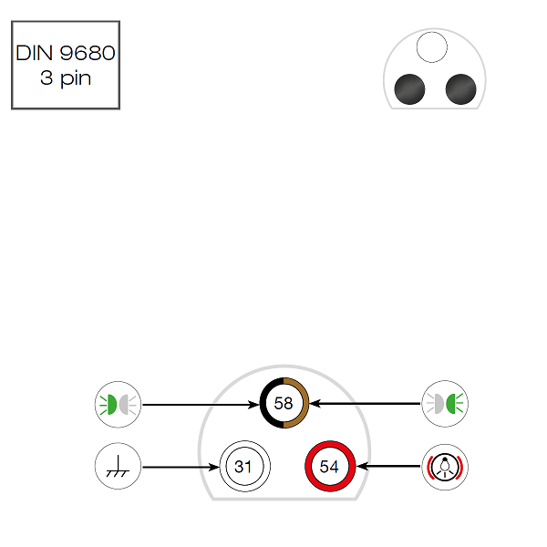 3-Poliger Stecker Plastik