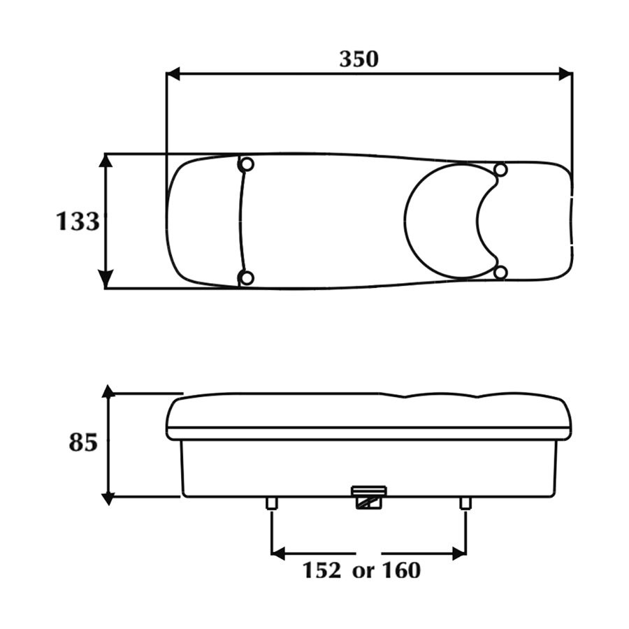 Dasteri R&uuml;cklicht 6 Funktionen Rechts | R-2060