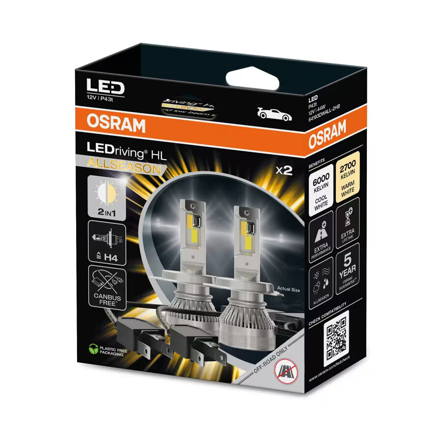OSRAM LEDriving HL ALLSEASON H4 LED Scheinwerferlampen