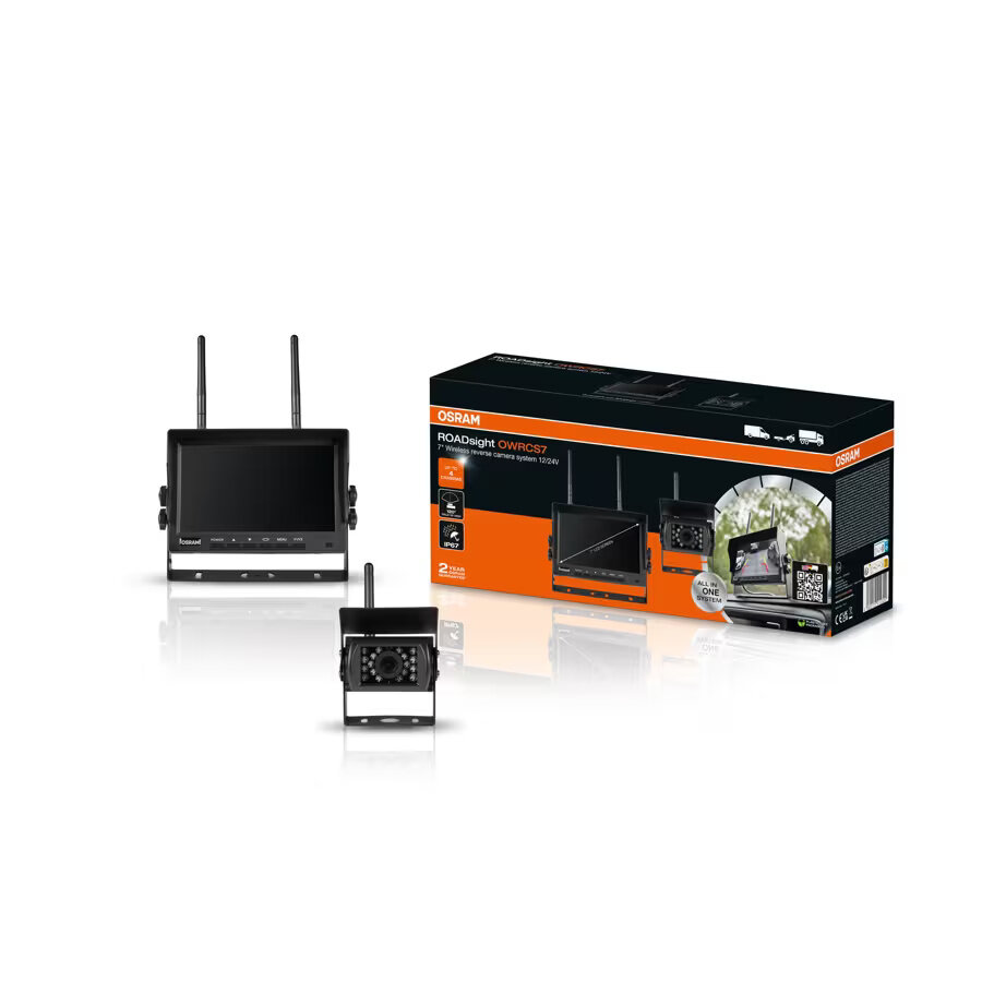OSRAM ROADsight OWRCS7 kabelloses R&uuml;ckfahrkamera Set mit 7" AHD Monitor