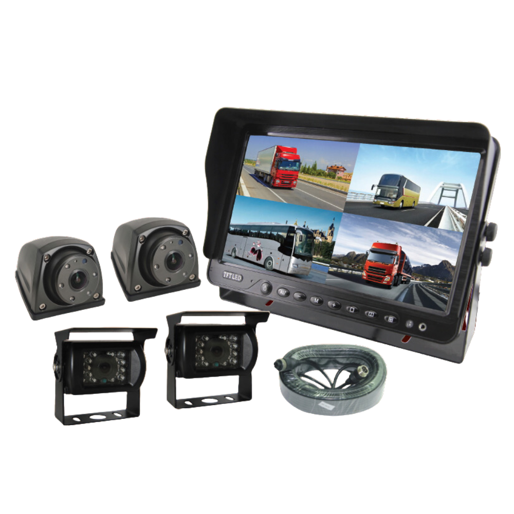 7" AI-R&uuml;ckfahrkamera-Set mit Kabel | Inkl. 4 Kameras