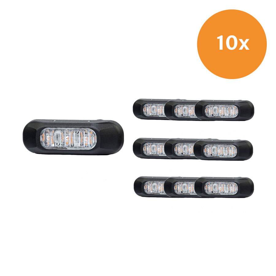 Vorteilspackung 10x Fristom FT-210 LED-Blitzer Orange