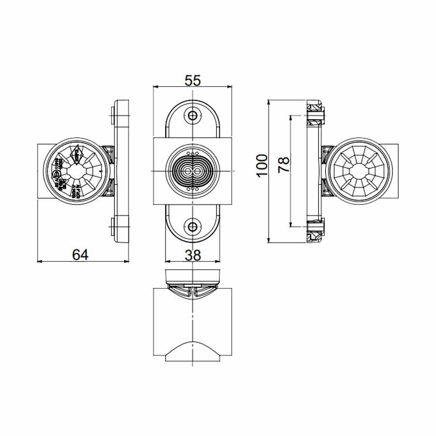 Horpol LED Begrenzungsleuchten Set 2 St&uuml;ck | 3 Funktionen universal kurz