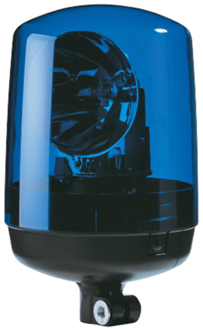 HELLA KL7000 24V blaue Rundumleuchte | Rohrstutzen